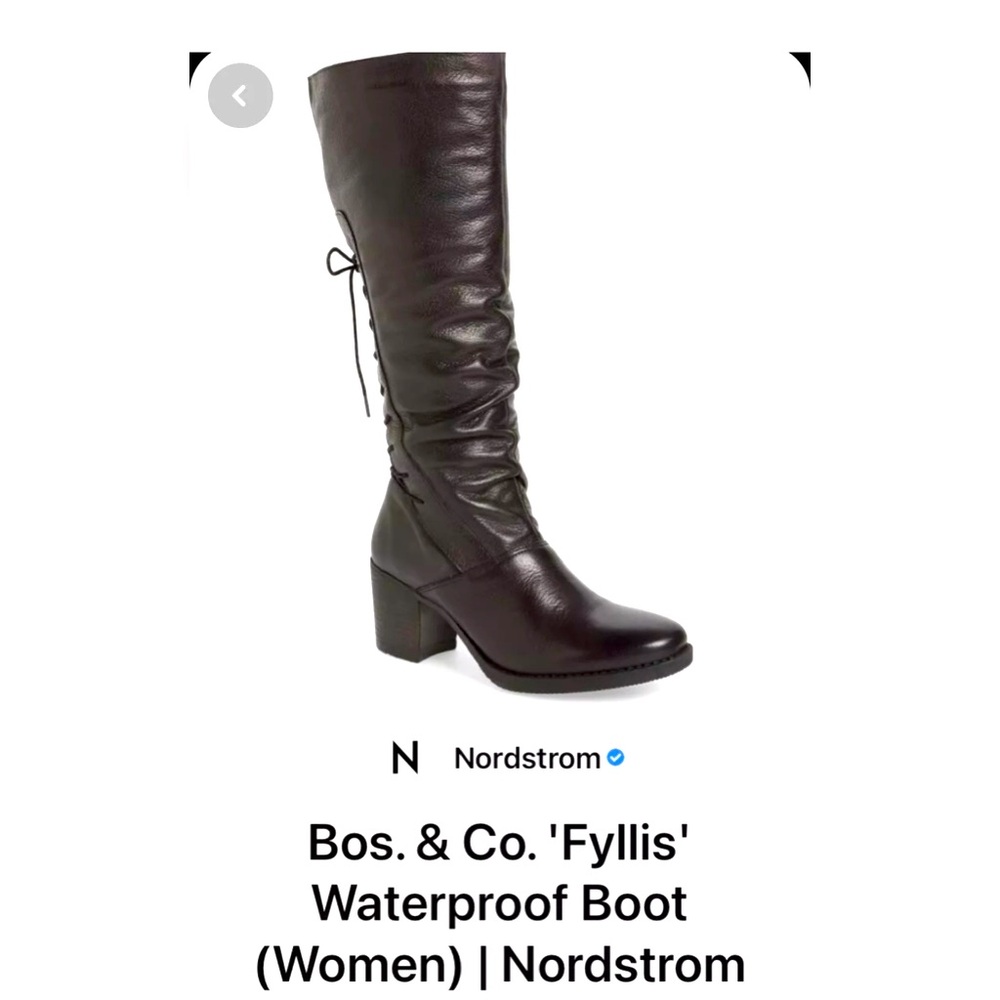 NIB Tall Leather Boots with lacing up back2” heel 7-7.5 38 riding,dress,fashion